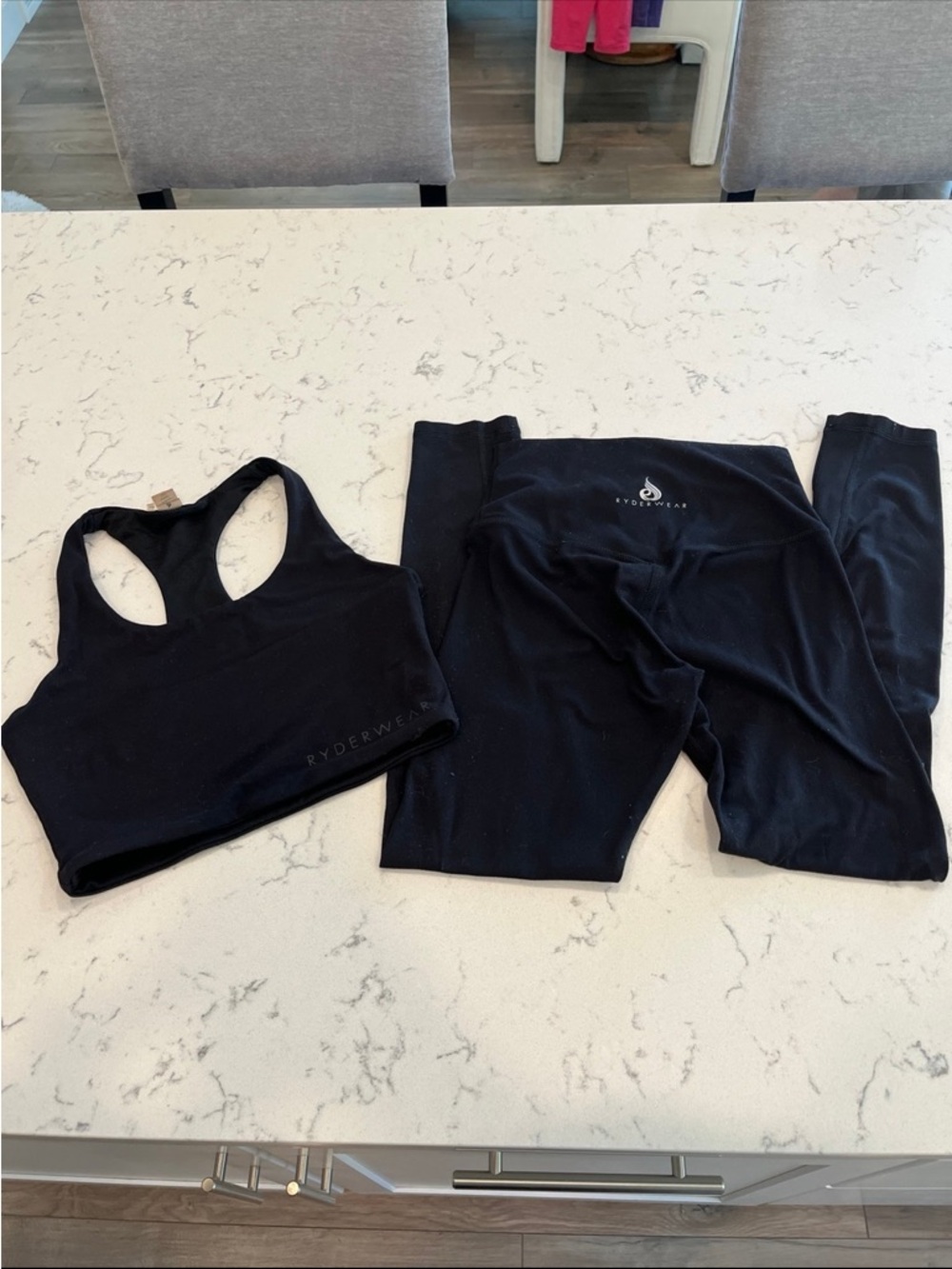 Ryderwear Black Racerback Sports Bra and High-Waist Leggings